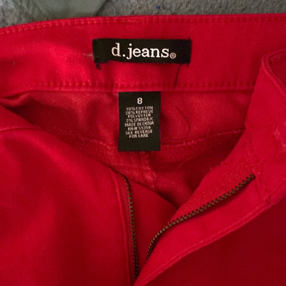 Red stretch jeans